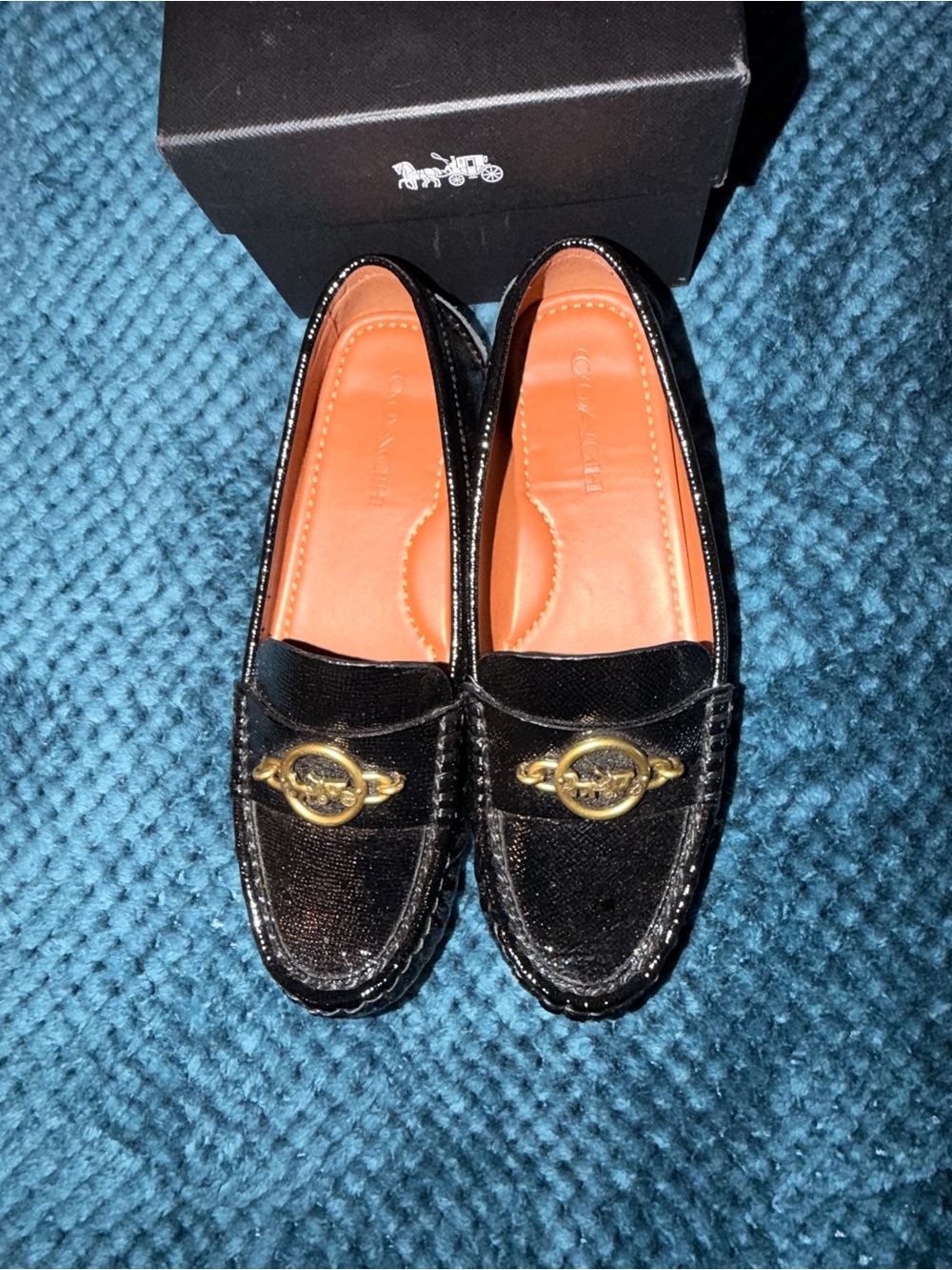 Coach Margot Leather Loafers - Black - Picture 2 of 8